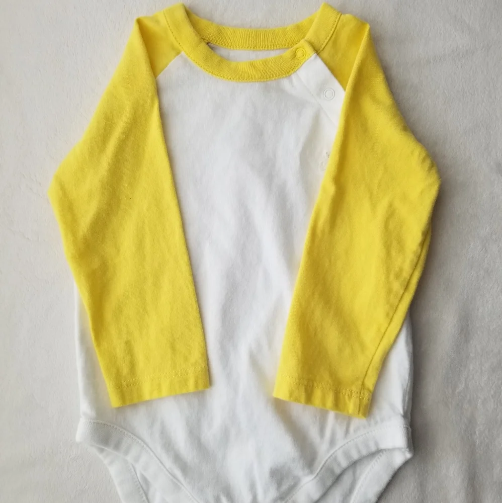 Baby Gap Yellow Raglan Sleeve Bodysuit - Picture 2 of 5
